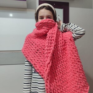 Scarf,Hand Knitted Shawl,Chunky Shoulder Wrap,Knit Wool Scarf,Oversize Extra Long Scarf,Winter Hand Knitted Shawl,Handmade gift,Sweet Shawl